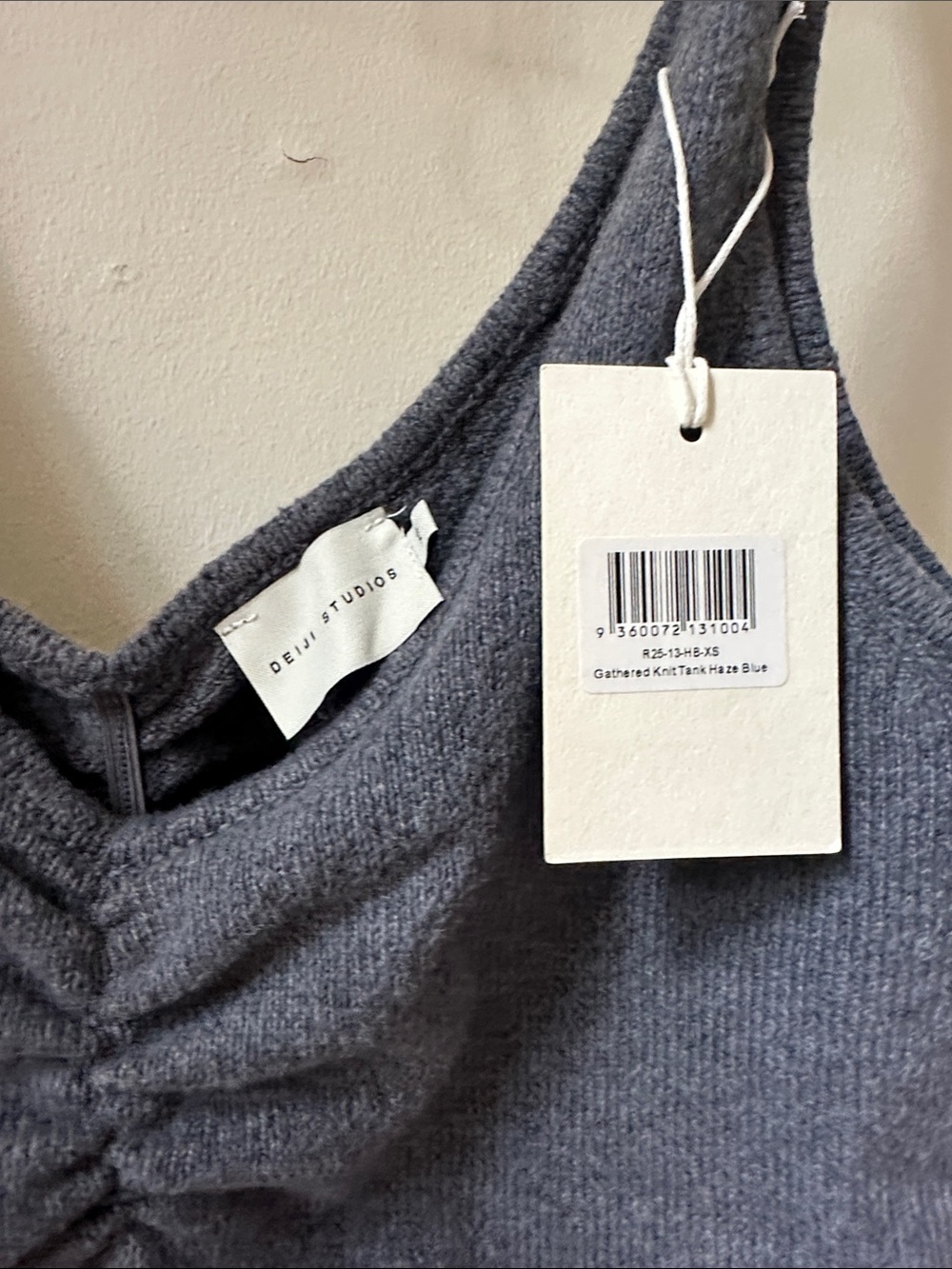 Deiji Studios Charcoal Ribbed V-Neck Tank Top - Picture 2 of 4